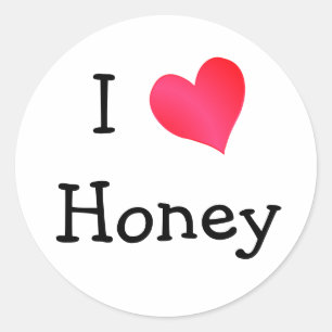 I Liebe Honey Runder Aufkleber