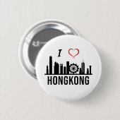 I Liebe Hongkong Skyline Hongkong Südostasien Button (Vorne & Hinten)