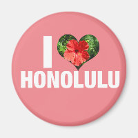 I Liebe Honolulu Hawaii Hibiskus Blume Rosa