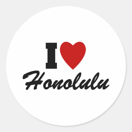 I Liebe Honolulu Runder Aufkleber (Vorderseite)