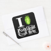 I Liebe (Hopfen Portland, ODER Handbier! Quadratischer Aufkleber (Umschlag)