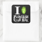 I Liebe (Hopfen Portland, ODER Handbier! Quadratischer Aufkleber (Tasche)