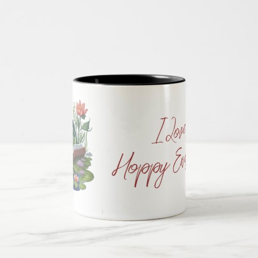 I Liebe Hoppy Endings Book Lovers Frog Zweifarbige Tasse (Mittel)