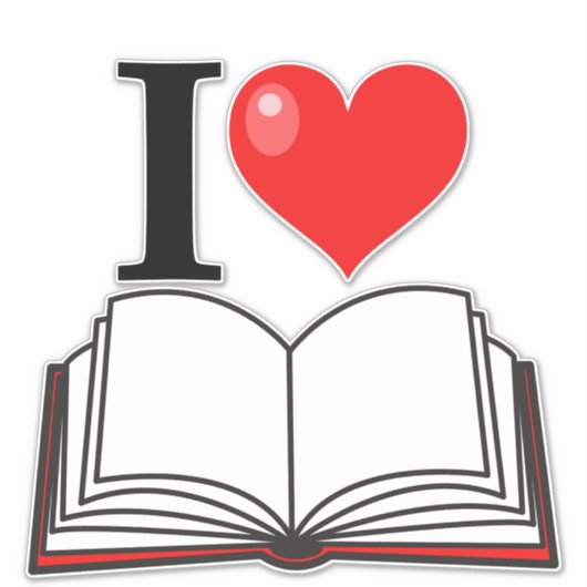 I Liebe Hörbücher und Bibliothekarisches Lesen Aufkleber (Vorderseite)