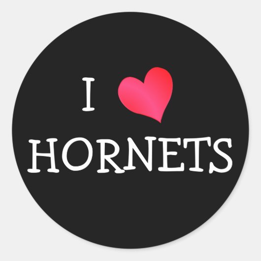 I Liebe Hornets Runder Aufkleber (Vorderseite)