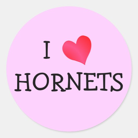 I Liebe Hornets Runder Aufkleber (Vorderseite)