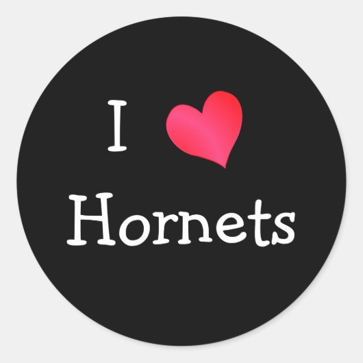 I Liebe Hornets Runder Aufkleber (Vorderseite)