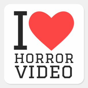 I Liebe Horror Videos Quadratischer Aufkleber