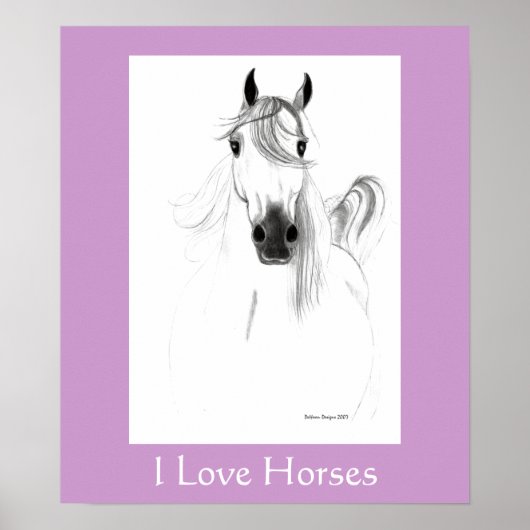 I Liebe Horses Poster - Maßgeschneidert (Vorne)