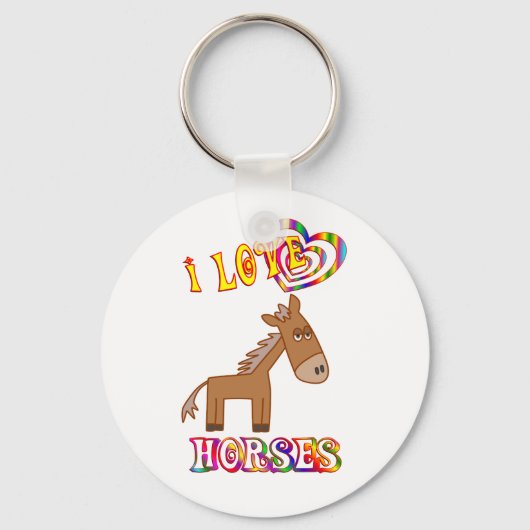 I LIEBE HORSES SCHLÜSSELANHÄNGER (Vorderseite)