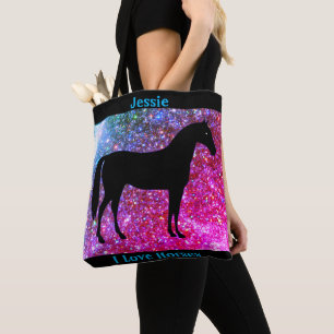 I Liebe Horses Sparkle Tote Tasche