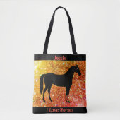 I Liebe Horses Sparkle Tote Tasche (Vorderseite)