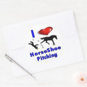 I Liebe HorseShoe Pitching Runder Aufkleber (Umschlag)