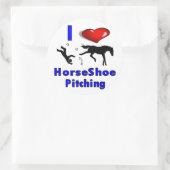 I Liebe HorseShoe Pitching Runder Aufkleber (Tasche)
