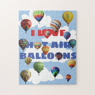 I Liebe Hot Air Balloons Mehrfarbig Sky Wolken Puzzle