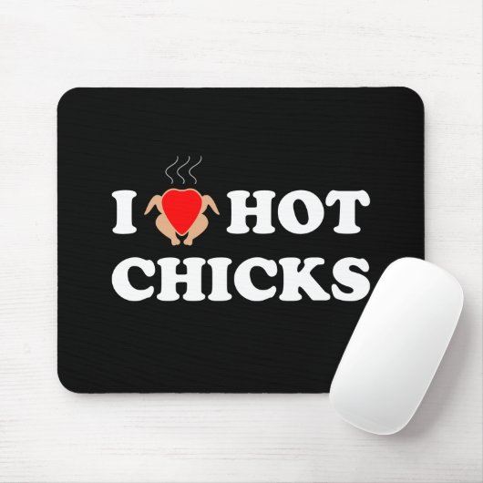 I Liebe Hot Chicks | Funny Mouse Pad Mousepad (Mit Mouse)