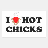 I Liebe Hot Chicks | Funny Sticker Set (Vorderseite)