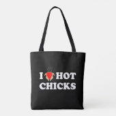 I Liebe Hot Chicks | Funny Tasche Schultertasche (Rückseite)