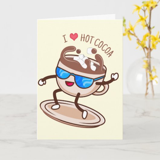 I Liebe Hot Cocoa Karte (Gelbe Blume)