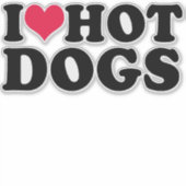 I Liebe Hot Dogs Aufkleber (Vorderseite)
