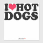 I Liebe Hot Dogs Aufkleber (Blatt)