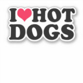 I Liebe Hot Dogs Aufkleber (Vorderseite)
