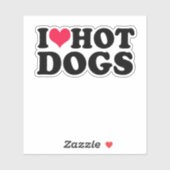 I Liebe Hot Dogs Aufkleber (Blatt)