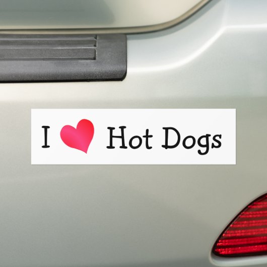 I Liebe Hot Dogs Autoaufkleber (Auf Auto)
