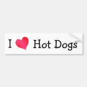 I Liebe Hot Dogs Autoaufkleber (Vorne)