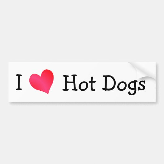 I Liebe Hot Dogs Autoaufkleber (Vorne)