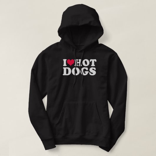 I Liebe Hot Dogs Hoodie (Design vorne)