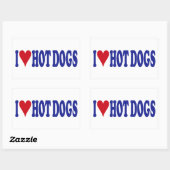 I Liebe Hot Dogs Rechteckiger Aufkleber (Blatt)
