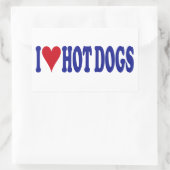 I Liebe Hot Dogs Rechteckiger Aufkleber (Tasche)