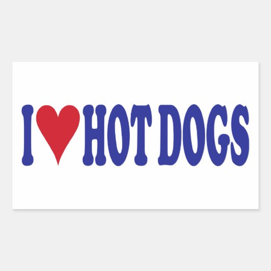 I Liebe Hot Dogs Rechteckiger Aufkleber (Vorderseite)