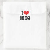 I Liebe Hot Dogs Runder Aufkleber (Tasche)