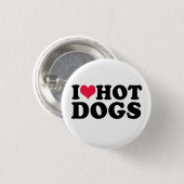 I Liebe Hot Dogs Sweatshirt Button (Vorne & Hinten)