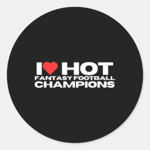 I Liebe Hot Fantasy Football Champions Mama Ehefra Runder Aufkleber