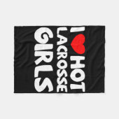 I Liebe Hot Lacrosse Girls Funny Heart Sport Fleecedecke (Vorderseite (Horizontal))