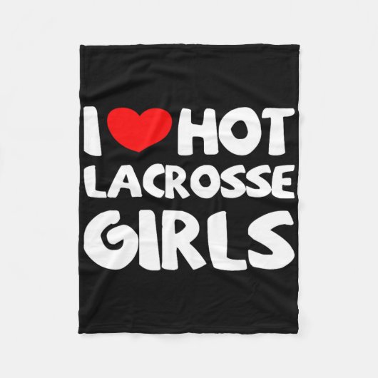 I Liebe Hot Lacrosse Girls Funny Heart Sport Fleecedecke (Vorderseite)
