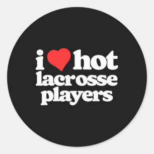 I Liebe Hot Lacrosse Lax Spieler Funny 80er Vintag Runder Aufkleber