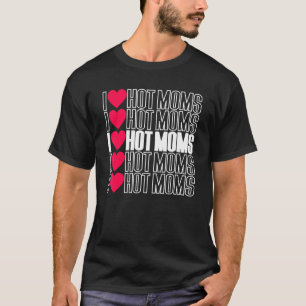 I LIEBE HOT MAMAS rote Herzmütter Grafik T-Shirt