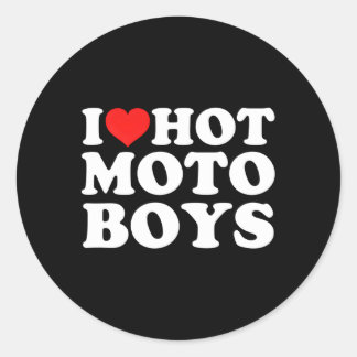 I Liebe Hot Moto Runder Aufkleber