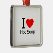 I Liebe Hot Soup Silbernes Ornament (Rechts)