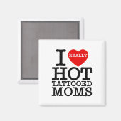 I Liebe Hot Tattoos Mamas Rotes Herz Funny Mütter  Magnet (Vorderseite/Rückseite)