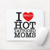 I Liebe Hot Tattoos Mamas Rotes Herz Funny Mütter Mousepad (Mit Mouse)