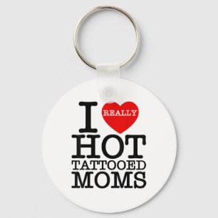 I Liebe Hot Tattoos Mamas Rotes Herz Funny Mütter  Schlüsselanhänger