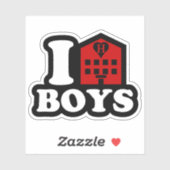 I Liebe Hotel Boys Aufkleber (Blatt)