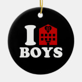 I Liebe Hotel Boys Keramik Ornament (Vorne)