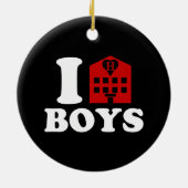 I Liebe Hotel Boys Keramik Ornament (Hinten)