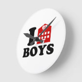 I Liebe Hotel Boys Runde Wanduhr (Winkel)